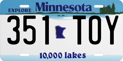 MN license plate 351TOY