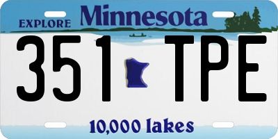 MN license plate 351TPE