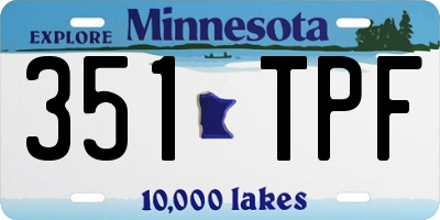 MN license plate 351TPF