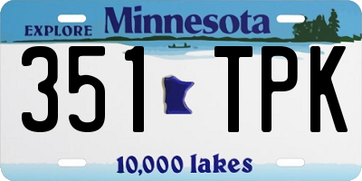 MN license plate 351TPK