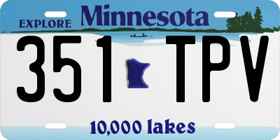MN license plate 351TPV
