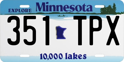 MN license plate 351TPX