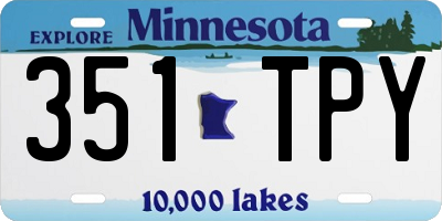 MN license plate 351TPY