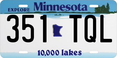 MN license plate 351TQL