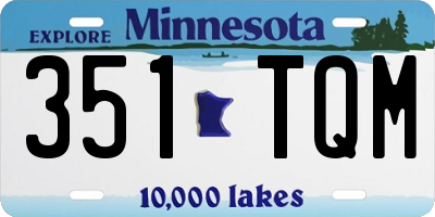 MN license plate 351TQM