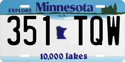 MN license plate 351TQW