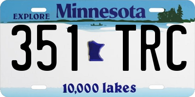 MN license plate 351TRC