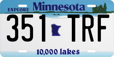 MN license plate 351TRF