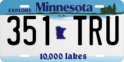 MN license plate 351TRU