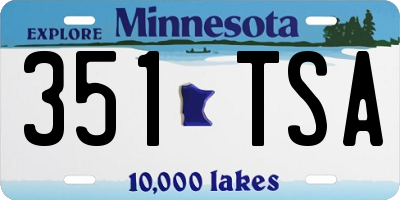 MN license plate 351TSA