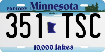 MN license plate 351TSC
