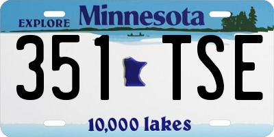 MN license plate 351TSE