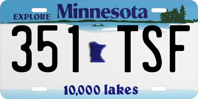 MN license plate 351TSF