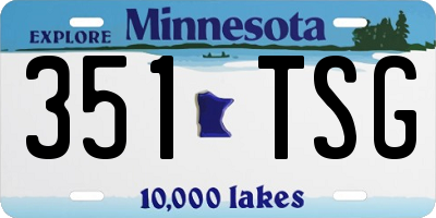 MN license plate 351TSG