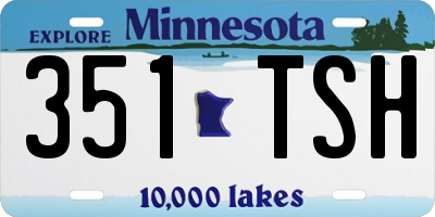 MN license plate 351TSH