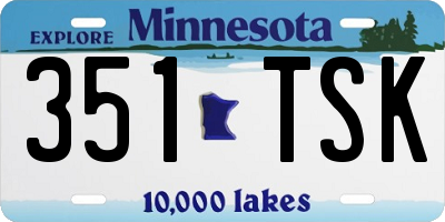 MN license plate 351TSK