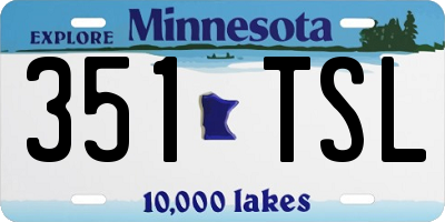 MN license plate 351TSL