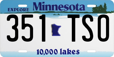 MN license plate 351TSO