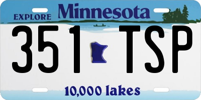 MN license plate 351TSP