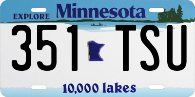 MN license plate 351TSU
