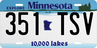 MN license plate 351TSV