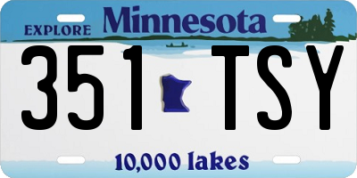 MN license plate 351TSY
