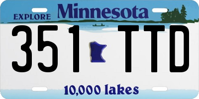 MN license plate 351TTD