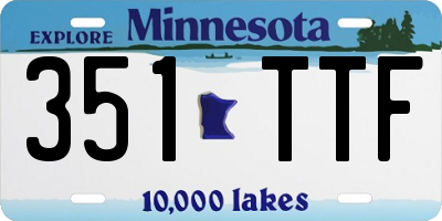 MN license plate 351TTF