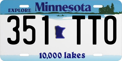 MN license plate 351TTO