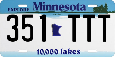 MN license plate 351TTT