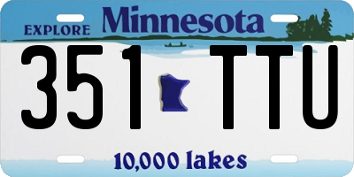 MN license plate 351TTU