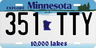MN license plate 351TTY