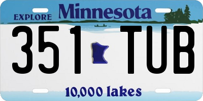 MN license plate 351TUB