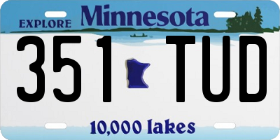 MN license plate 351TUD