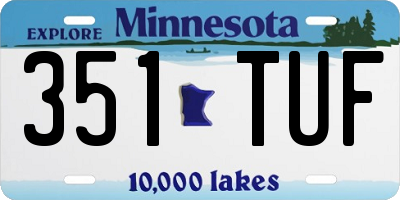 MN license plate 351TUF
