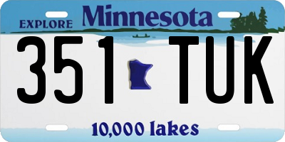 MN license plate 351TUK