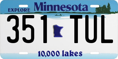 MN license plate 351TUL