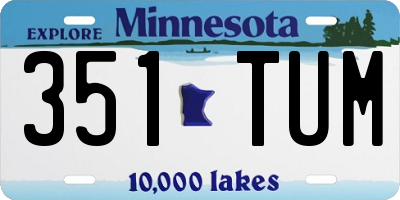 MN license plate 351TUM
