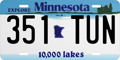 MN license plate 351TUN