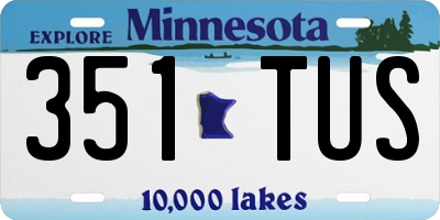 MN license plate 351TUS