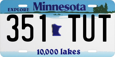 MN license plate 351TUT