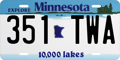 MN license plate 351TWA