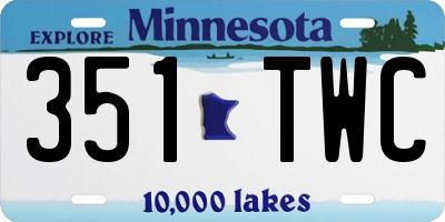 MN license plate 351TWC