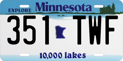 MN license plate 351TWF