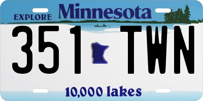 MN license plate 351TWN