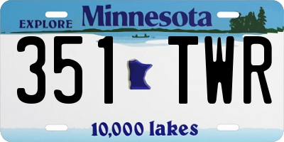 MN license plate 351TWR