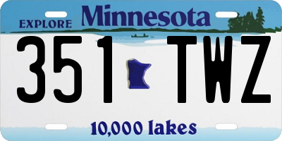 MN license plate 351TWZ