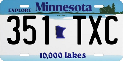 MN license plate 351TXC