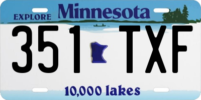 MN license plate 351TXF
