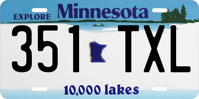 MN license plate 351TXL